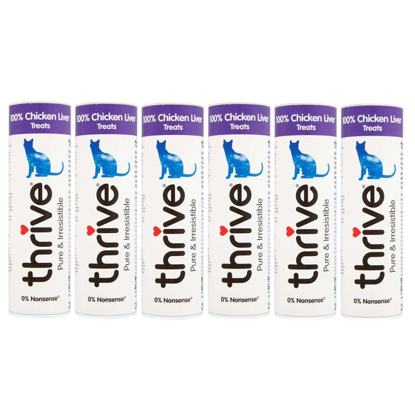 Thrive Chicken Liver Cat Treats - 6 x 25g Tube